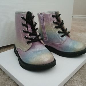 Rainbow combat boots